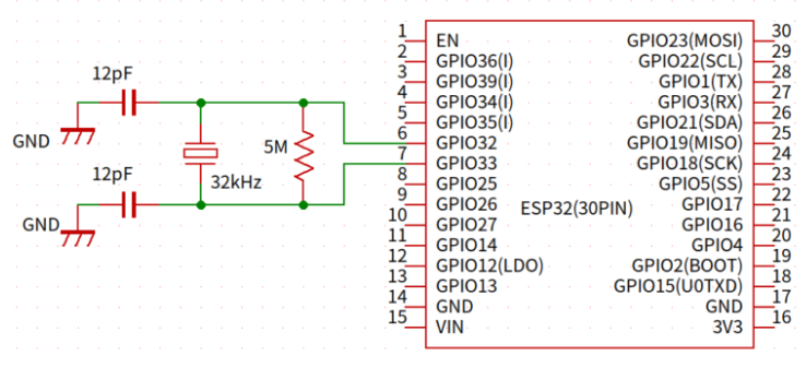 32khz_ext crystal & ESP32