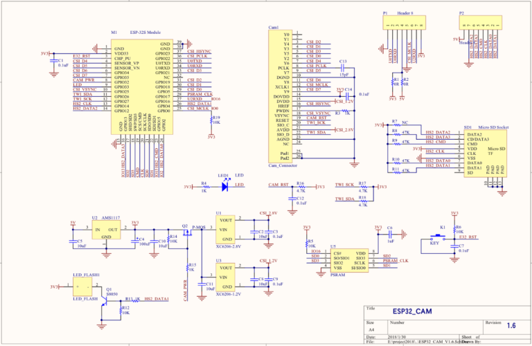 Schematic of ESP32-CAM