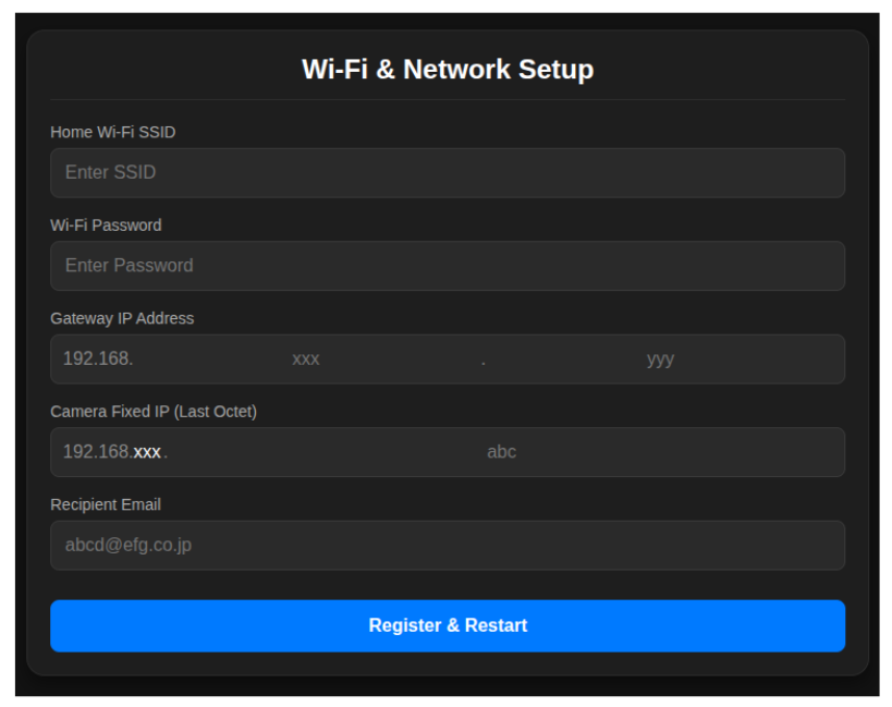 HP of WiFi parameter setting