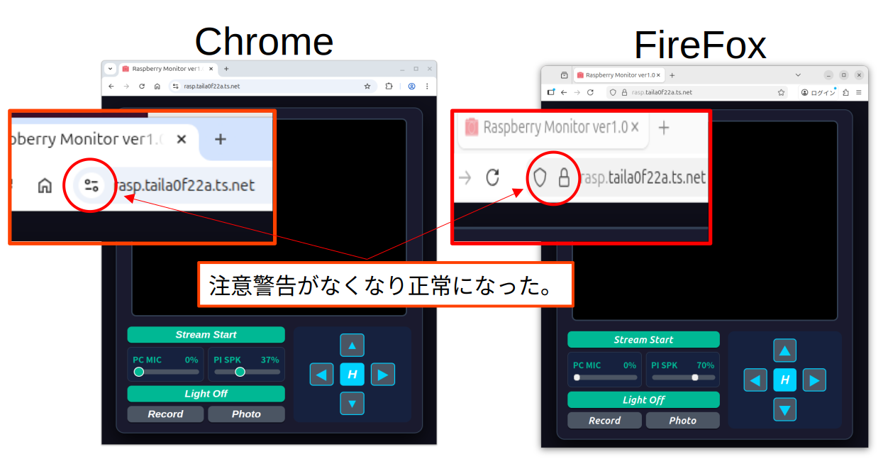 Result of Tailscale access 